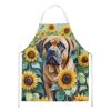 Mastiff in Sunflowers Apron Cooking Kitchen Server Baking Crafts Gardening for Adult Women Men, Unisex, Large, Multicolor