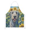 Irish Wolfhound in Sunflowers Apron Cooking Kitchen Server Baking Crafts Gardening for Adult Women Men, Unisex, Large, Multicolor