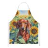 Dachshund in Sunflowers Apron Cooking Kitchen Server Baking Crafts Gardening for Adult Women Men, Unisex, Large, Multicolor