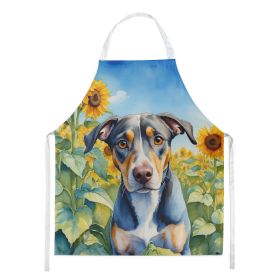 Catahoula in Sunflowers Apron Cooking Kitchen Server Baking Crafts Gardening for Adult Women Men, Unisex, Large, Multicolor