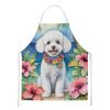 Bichon Frise Luau Apron Cooking Kitchen Server Baking Crafts Gardening for Adult Women Men, Unisex, Large, Multicolor