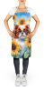 Japanese Chin in Sunflowers Apron Cooking Kitchen Server Baking Crafts Gardening for Adult Women Men, Unisex, Large, Multicolor