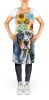 Bluetick Coonhound in Sunflowers Apron Cooking Kitchen Server Baking Crafts Gardening for Adult Women Men, Unisex, Large, Multicolor