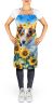 Jack Russell Terrier in Sunflowers Apron Cooking Kitchen Server Baking Crafts Gardening for Adult Women Men, Unisex, Large, Multicolor