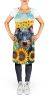 Manchester Terrier in Sunflowers Apron Cooking Kitchen Server Baking Crafts Gardening for Adult Women Men, Unisex, Large, Multicolor