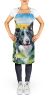 Border Collie in Sunflowers Apron Cooking Kitchen Server Baking Crafts Gardening for Adult Women Men, Unisex, Large, Multicolor