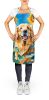 Golden Retriever in Sunflowers Apron Cooking Kitchen Server Baking Crafts Gardening for Adult Women Men, Unisex, Large, Multicolor