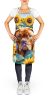 Dogue de Bordeaux in Sunflowers Apron Cooking Kitchen Server Baking Crafts Gardening for Adult Women Men, Unisex, Large, Multicolor