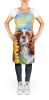 Cavalier Spaniel in Sunflowers Apron Cooking Kitchen Server Baking Crafts Gardening for Adult Women Men, Unisex, Large, Multicolor