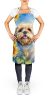 Lhasa Apso in Sunflowers Apron Cooking Kitchen Server Baking Crafts Gardening for Adult Women Men, Unisex, Large, Multicolor