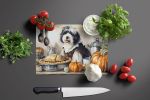 NEW Old English Sheepdog Fall Kitchen Pumpkins Glass Cutting Board Decorative Tempered Glass Kitchen Cutting and Serving Board Large Size Chopping Boa