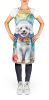 Bichon Frise Luau Apron Cooking Kitchen Server Baking Crafts Gardening for Adult Women Men, Unisex, Large, Multicolor