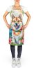 Akita Luau Apron Cooking Kitchen Server Baking Crafts Gardening for Adult Women Men, Unisex, Large, Multicolor