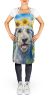 Irish Wolfhound in Sunflowers Apron Cooking Kitchen Server Baking Crafts Gardening for Adult Women Men, Unisex, Large, Multicolor